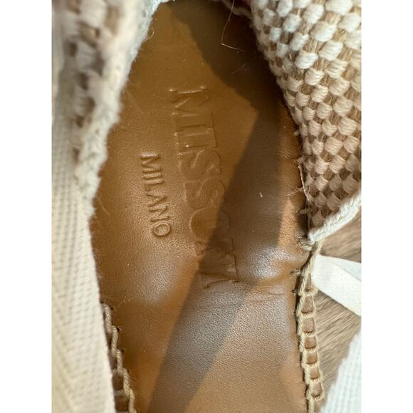NWB Missoni Milano Aqua and Cream Espadrilles Jute-Wrapped Women's size 40/US9.5 - Picture 4 of 8